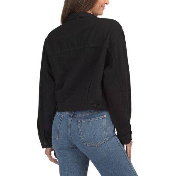 AG Super Black Denim Cropped Jacket - Picture 2 of 2